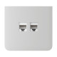 Фронтальна панель Ajax SideCover (LAN) vertical white/біла для інтернет-розетки Outlet (LAN)