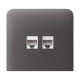Фронтальна панель Ajax SideCover (LAN) vertical grey/сіра для інтернет-розетки Outlet (LAN)