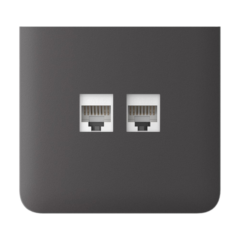 Фронтальна панель Ajax SideCover (LAN) vertical grey/сіра для інтернет-розетки Outlet (LAN)