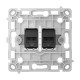 Механізм розетки Ajax OutletCore (LAN) vertical Black для інтернет-розетки Outlet (LAN)