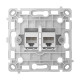 Механізм розетки Ajax OutletCore (LAN) vertical White для інтернет-розетки Outlet (LAN)