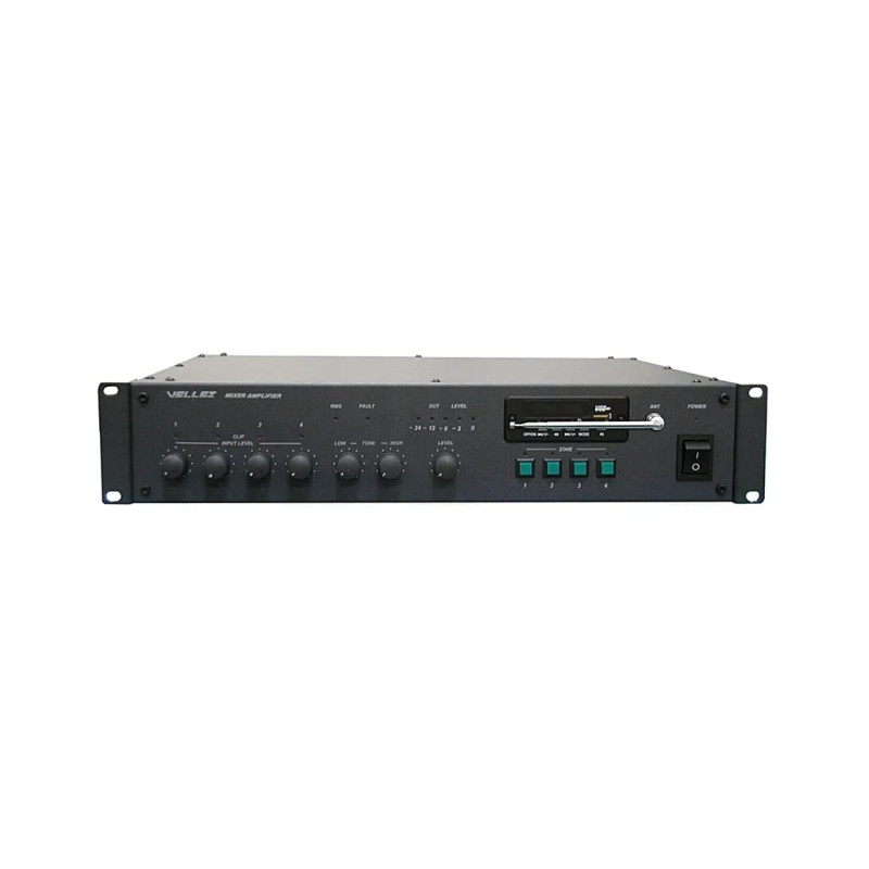 Підсилювач-мікшер Vellez 600ПП028М-FM/МР, 4 зони, 600W