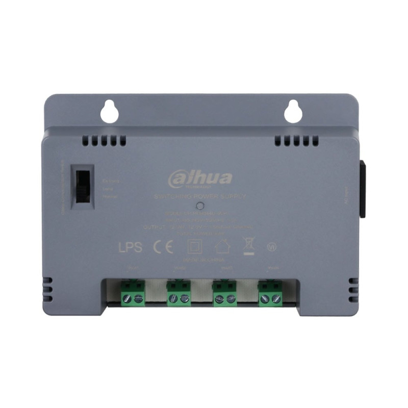 Блок живлення Dahua DH-PFM344D-4CH-EN 30W, 4 канали навантаження, 12V/2.5A, з регулятором напруги для компенсації довжини кабелю