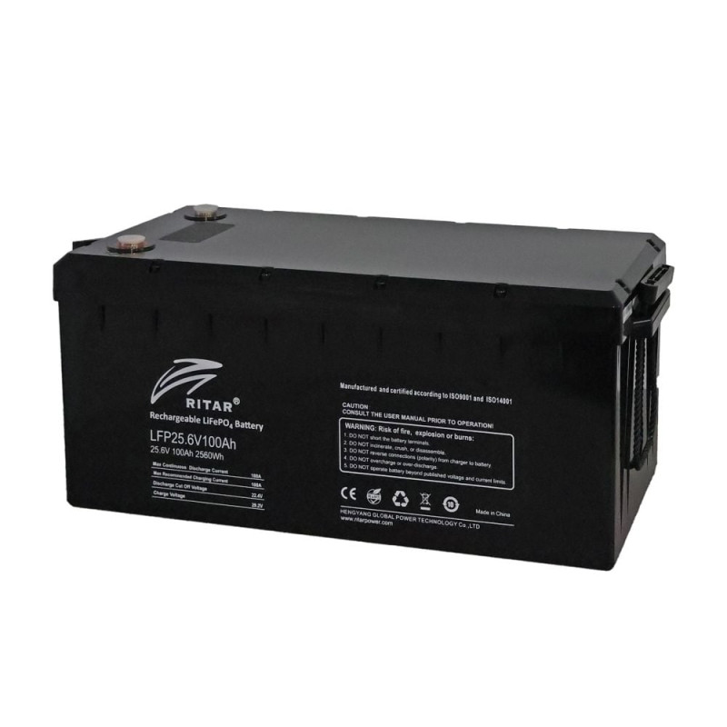 Акумуляторна батарея літій-залізо-фосфатна 25.6В 100А*год Ritar LiFePO4 25.6V 100Ah 2560Wh