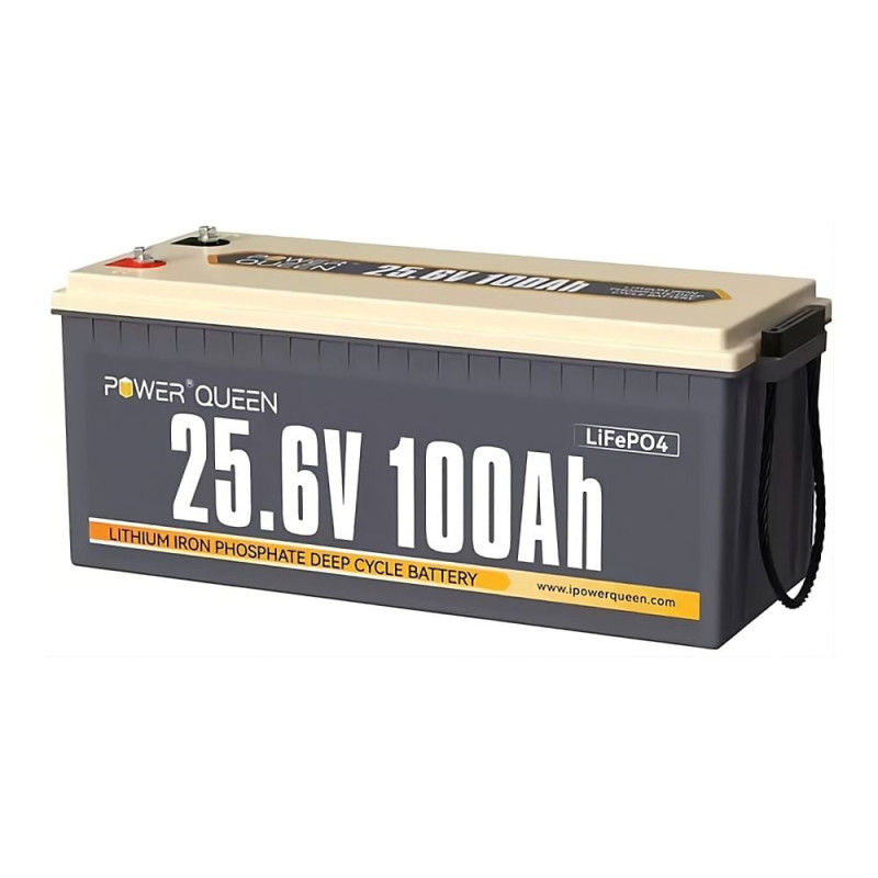 Акумуляторна батарея літій-залізо-фосфатна 25.6В 100А*год LiFePO4 Power Queen 25.6V 100Ah, 2560Wh, BMS 100A, 532*207*215мм