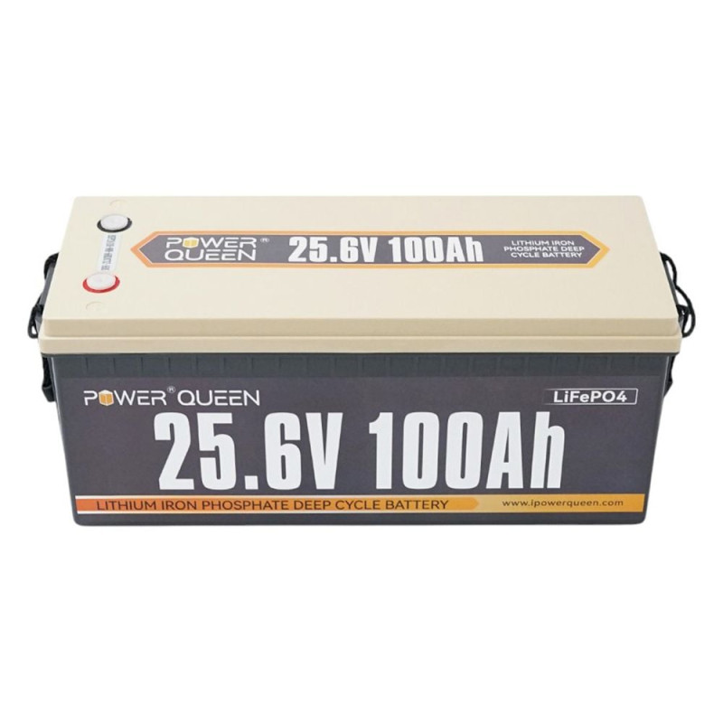 Акумуляторна батарея літій-залізо-фосфатна 25.6В 100А*год LiFePO4 Power Queen 25.6V 100Ah, 2560Wh, BMS 100A, 532*207*215мм