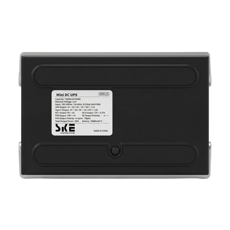 Джерело безперебійного живлення Mini UPS SKE SIRIUS 45W 30000mAh 5V/9V/12V/24V/PoE, LiFePO4 2*15Ah, для роутера та оптичного терміналу