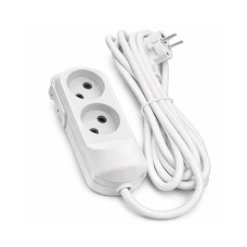 Подовжувач 2 гнізда на 3 метри з заземленням білий Neomax 2/3м