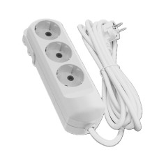 Подовжувач 3 гнізда на 3 метри з заземленням білий Neomax 3/3м