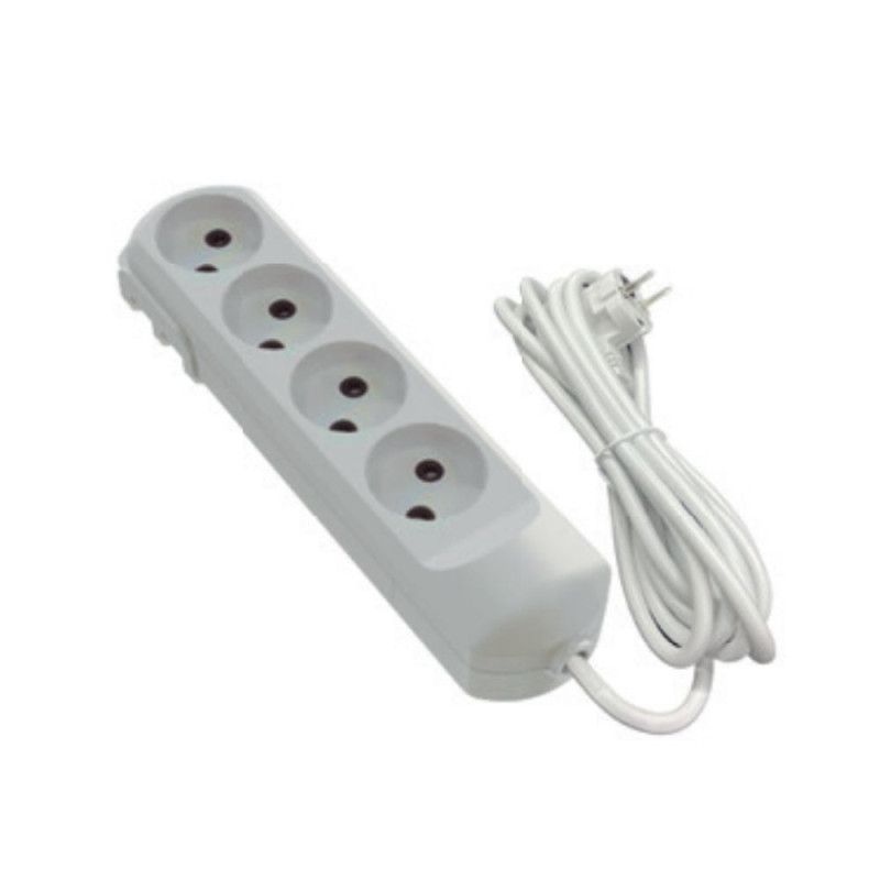 Подовжувач 4 гнізда на 3 метри без заземлення білий Neomax 4/3м