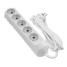 Подовжувач 5 гнізд на 5 метрів з заземленням білий Neomax 5/5м