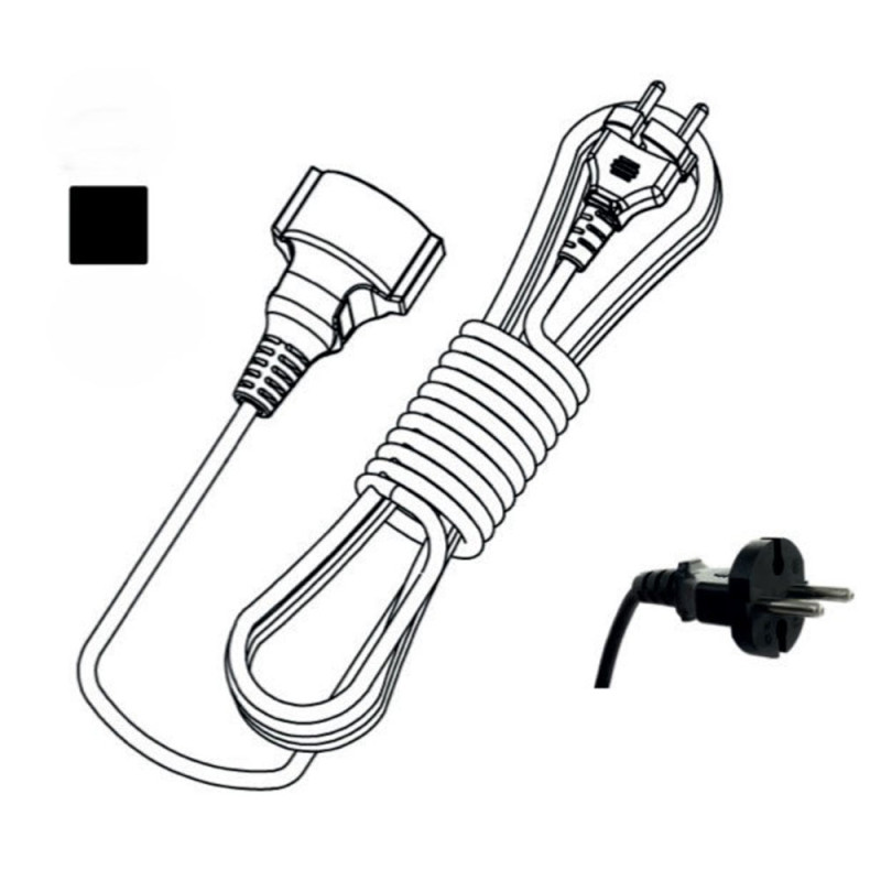 Подовжувач 1 гніздо на 5 метрів без заземлення чорний Neomax 1/5м