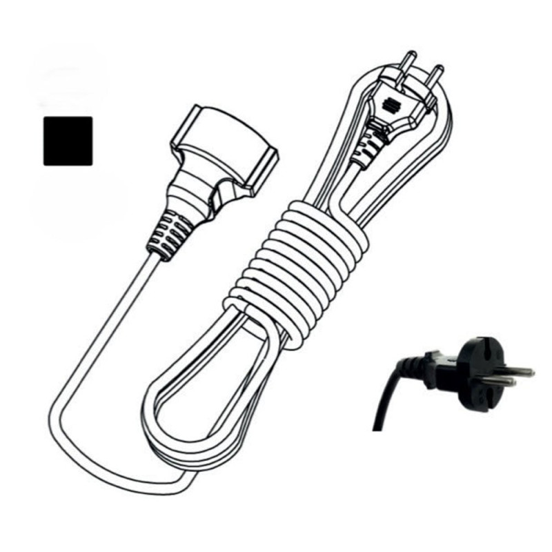 Подовжувач 1 гніздо на 10 метрів без заземлення чорний Neomax 1/10м