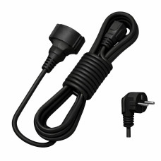 Подовжувач 1 гніздо на 5 метрів з заземленням чорний Neomax 1/5м