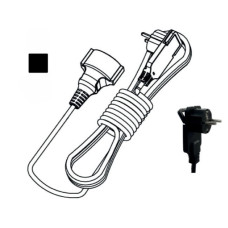 Подовжувач 1 гніздо на 5 метрів з заземленням (кутова плоска вилка з ручкою) чорний Neomax 1/5м