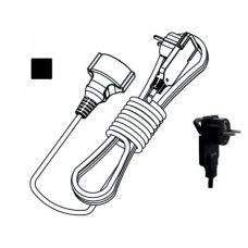 Подовжувач 1 гніздо на 20 метрів з заземленням (кутова плоска вилка з ручкою) чорний Neomax 1/20м