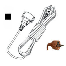 Подовжувач 1 гніздо на 5 метрів з заземленням (пряма вилка) чорний Neomax 1/5м