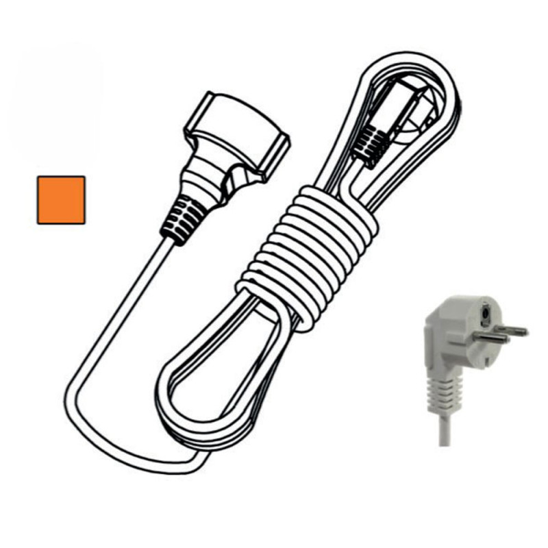 Подовжувач 1 гніздо на 10 метрів з заземленням помаранчевий Neomax 1/10м