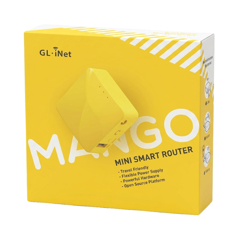 WiFi маршрутизатор GL.iNet Mango (GL-MT300N-V2) портативний
