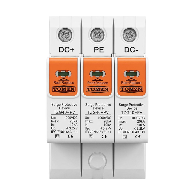 Обмежувач напруги TOMZN TZG40-PV 3P 1000V DC під DIN-рейку