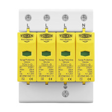 Обмежувач напруги TOMZN TOV1-20/4P 275V AC 10-20kA під DIN-рейку 4 полюси