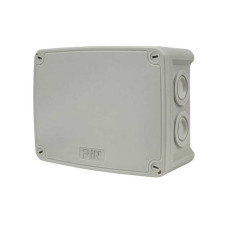 Коробка розподільча KP123GSF сіра IP66 з 10 кабельними вводами, з сальниками і кріпленнями