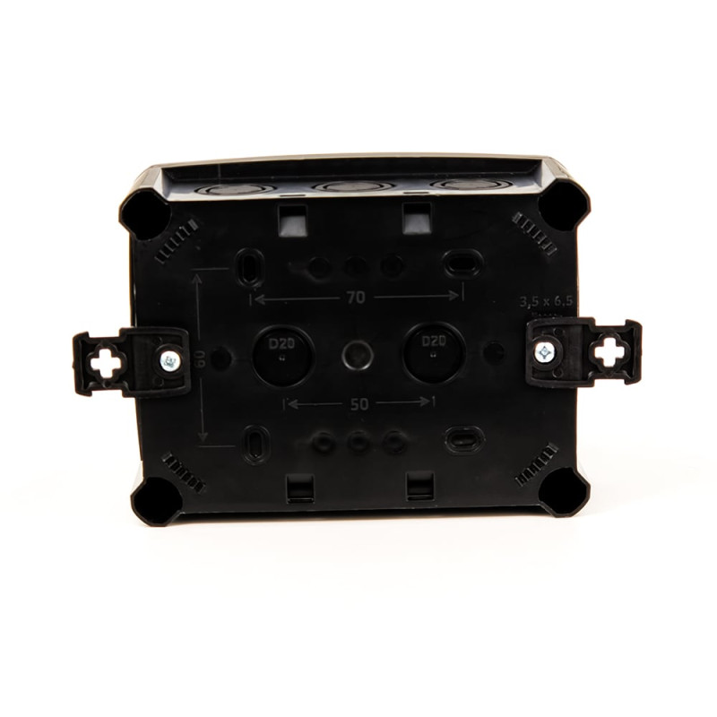 Коробка розподільча KP123BPF чорна IP67 з 10 кабельними вводами, з кріпленнями