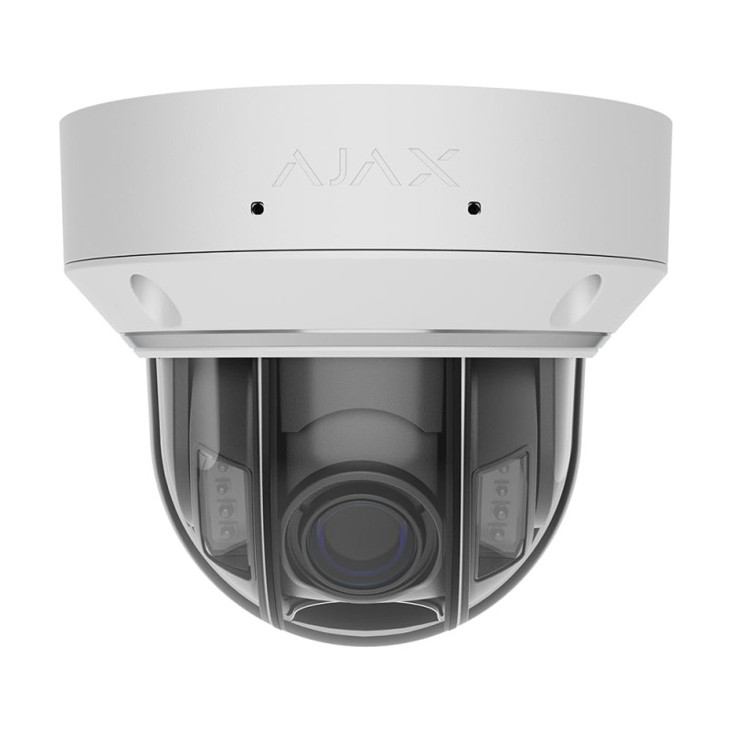 IP-відеокамера 8Mp Ajax DomeCam HLVF (8 Mp) White f=2.8-12mm, ІЧ+LED-підсвічування, з мікрофоном