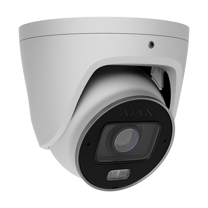 IP-відеокамера 8Mp Ajax TurretCam HLVF (8 Mp) White f=2.8-12mm, ІЧ+LED-підсвічування, з мікрофоном