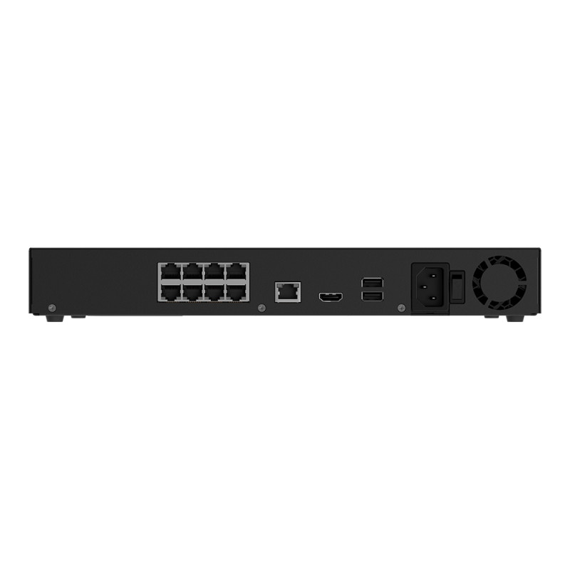 IP-відеореєстратор 8-канальний 12Mp Ajax NVR H2D8PAC (8-ch) Black з 8 портами PoE