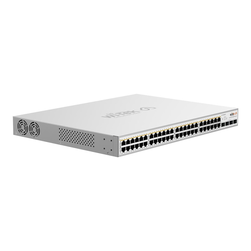 PoE-комутатор 52-портовий керований Wi-Tek WI-PCES352GF гігабітний 48x1000Mbps PoE+, 4xSFP, 370W, Cloud, ONVIF