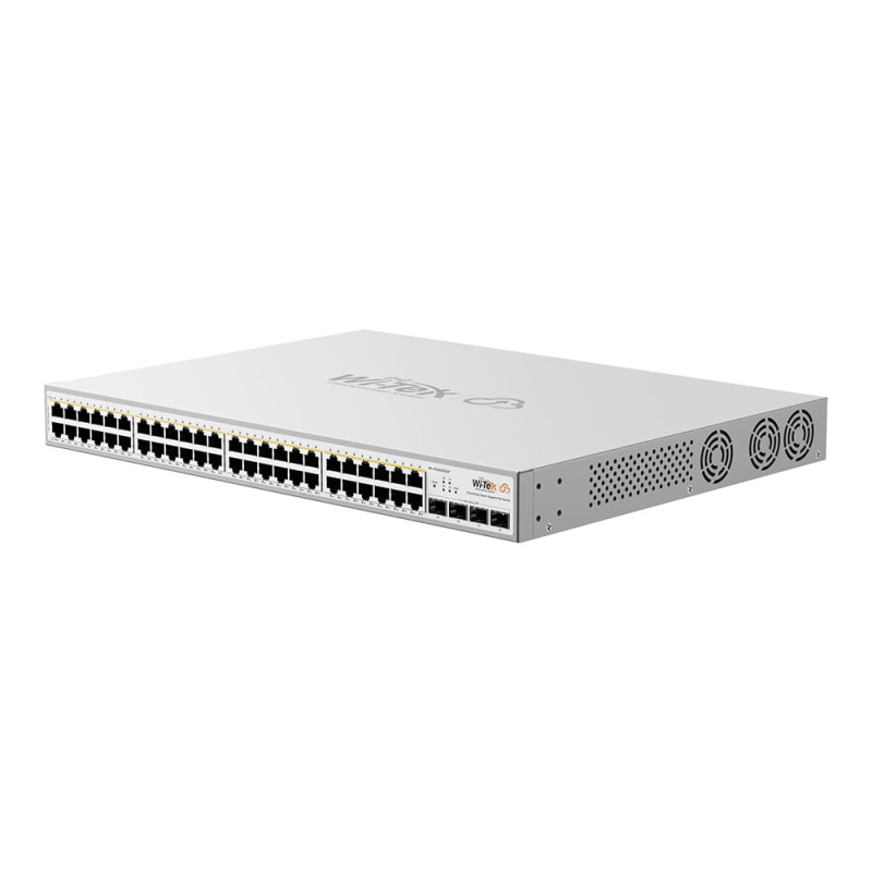 PoE-комутатор 52-портовий керований Wi-Tek WI-PCES352GF гігабітний 48x1000Mbps PoE+, 4xSFP, 370W, Cloud, ONVIF