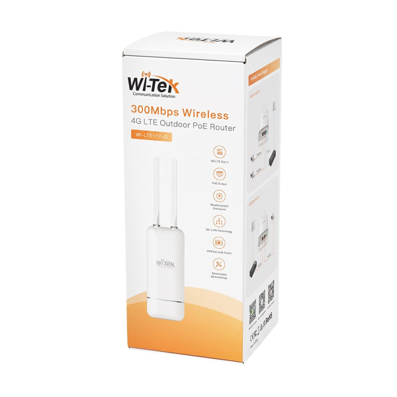 WiFi 4G LTE-маршрутизатор зовнішній Wi-Tek WI-LTE117-O V2