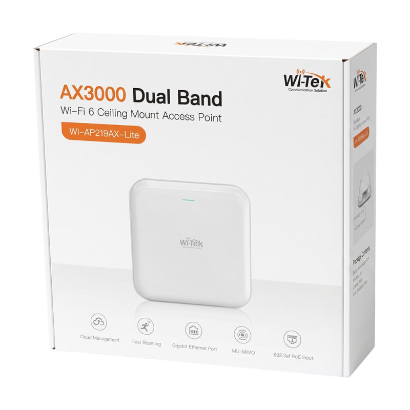 Точка доступу WiFi 6 Wi-Tek WI-AP219AX-Lite V2 дводіапазонна гігабітна