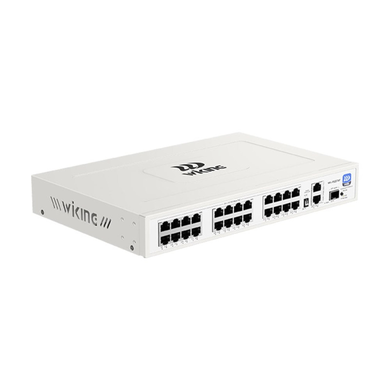 PoE-комутатор 27-портовий некерований Wiking WK-PS227GF, 24x100Mbps PoE, 2x1000Mbps Uplink, 1x1000Mbps SFP, 270W