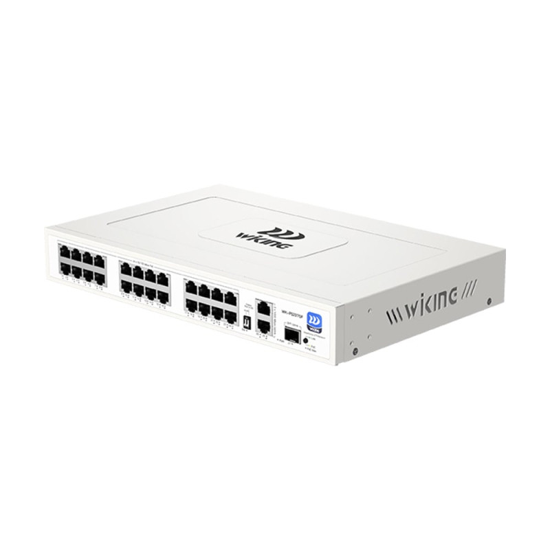 PoE-комутатор 27-портовий некерований Wiking WK-PS227GF, 24x100Mbps PoE, 2x1000Mbps Uplink, 1x1000Mbps SFP, 270W