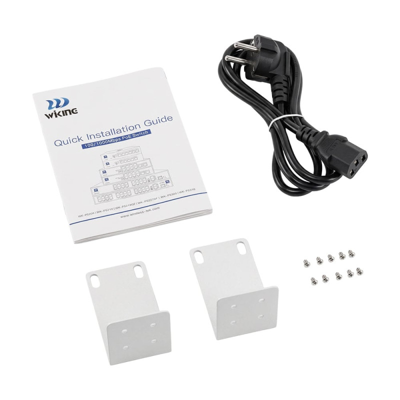 PoE-комутатор 27-портовий некерований Wiking WK-PS227GF, 24x100Mbps PoE, 2x1000Mbps Uplink, 1x1000Mbps SFP, 270W