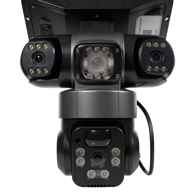 IP PTZ-відеокамера автономна з WiFi, прожектором та сонячною панеллю 3Mp+3Mp+3Mp Light Vision VLC-1223WIL/3C (Lamp+Solar) f=4mm, на акумуляторних батареях