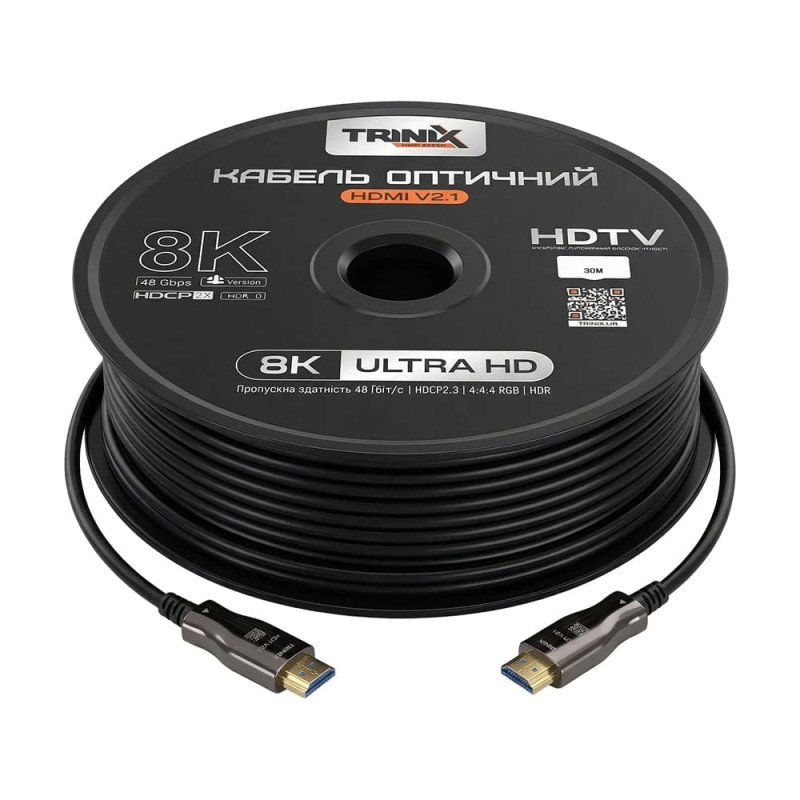 Кабель HDMI V2.1 оптичний 30м Trinix (AOC-HDMI8k-30m)