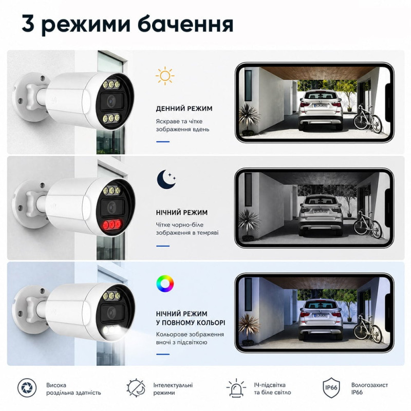 IP-відеокамера з WiFi 2.4/5GHz 5Mp Light Vision VLC-5205WI(CamHi) f=3.6mm, ІЧ+LED-підсвічування, з мікрофоном