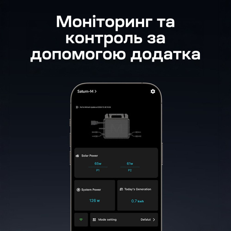 Мікроінвертор для сонячних панелей 1kW Marstek M2-1000 Saturn-M 2 MPPT On-grid