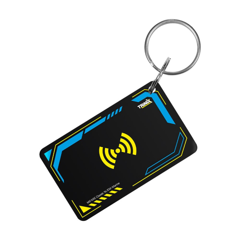 Ключ-брелок EM-Marine+Mifare Trinix Proximity-key EM+MF epoxy прямокутний 30*50 мм жовто-блакитний