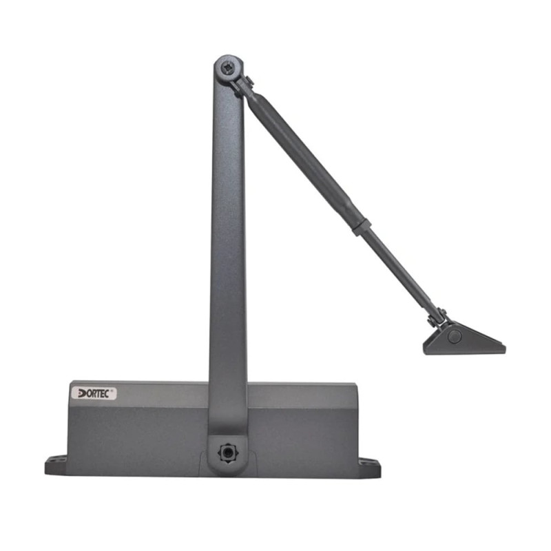 Дверний доводчик Dortec DT-65H Graphite з фіксацією дверей у відчиненому положенні