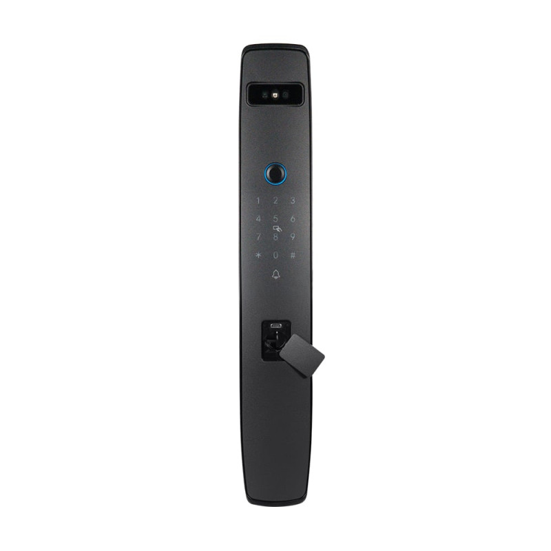 Замок біометричний автономний Trinix TRL-8803BTV Black L/R з Bluetooth та Wi-Fi, розпізнаванням облич, долоней, зчитувачем відбитків пальців і карт Mifare