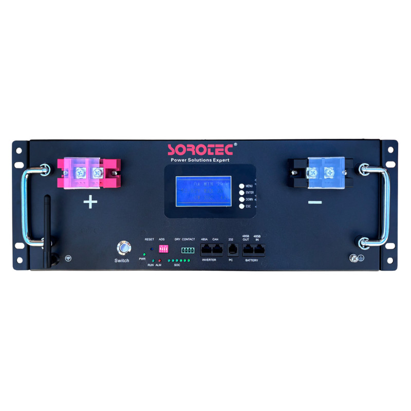 Акумуляторна батарея (АКБ) Sorotec LiFePO4 51,2V/100Ah 5120Wh Wi-Fi у стійку