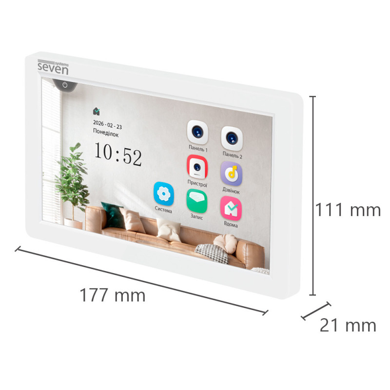 Видеодомофон 7 дюймов SEVEN DP-7570 FHD IPS white