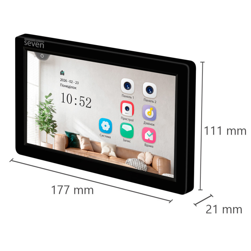 Видеодомофон 7 дюймов SEVEN DP-7570 FHD IPS black