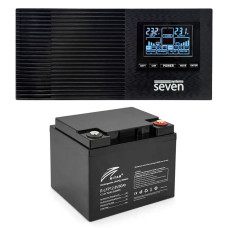 Комплект резервного живлення SEVEN I-7964 1200ВА/1000Вт з АКБ LiFePo4 12.8V/50Ah
