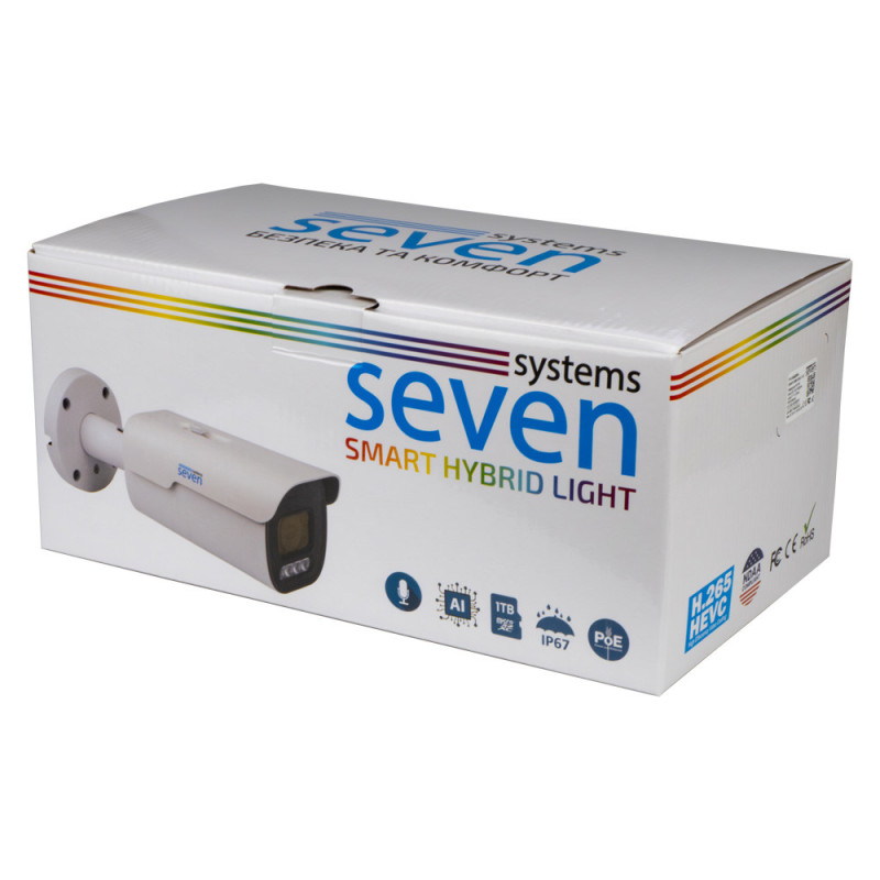 IP-відеокамера 5 Мп SEVEN IP-7255PA-DL white 4 мм з розумним подвійним підсвічуванням