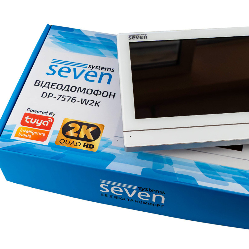Комплект Wi-Fi домофона 7 дюймов с вызывной панелью SEVEN DP-7576/07Kit white